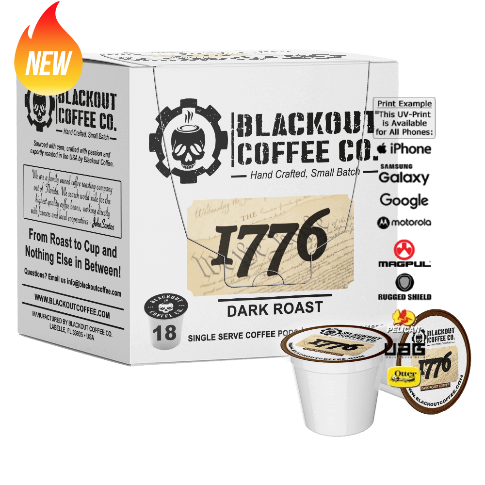 1776 DARK ROAST COFFEE PODS 18CT