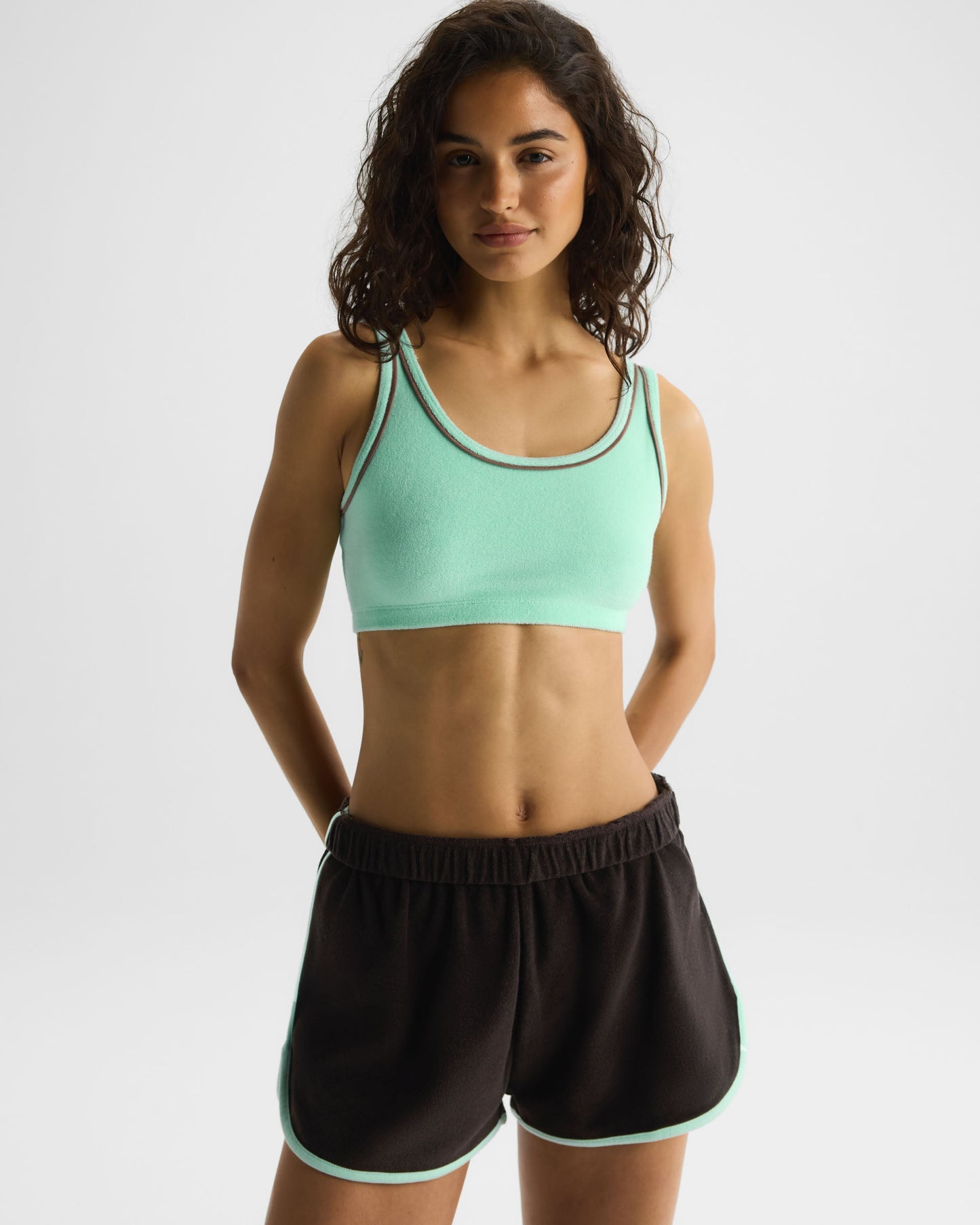Terry Towelling Bralette - Mint Green