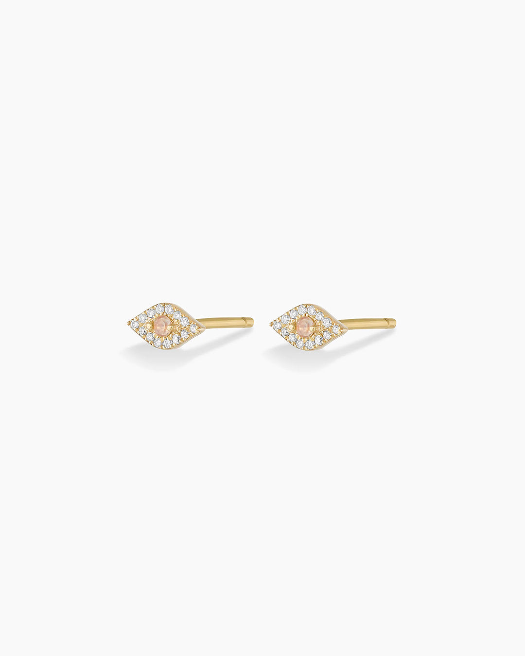 14K Diamond Evil Eye Studs