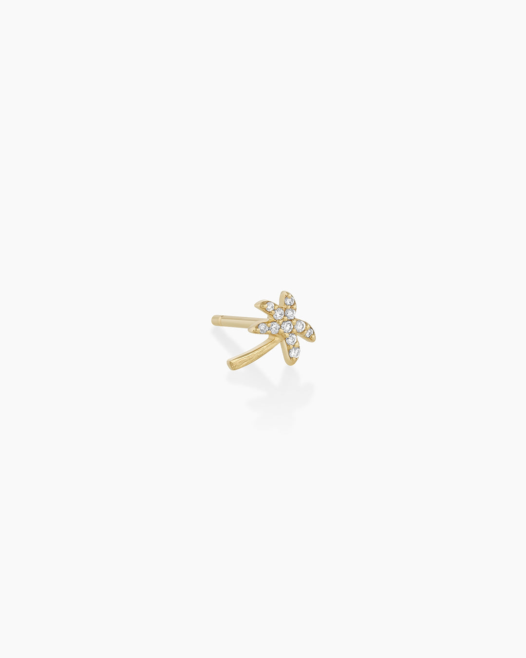 14K Diamond Palm Single Stud