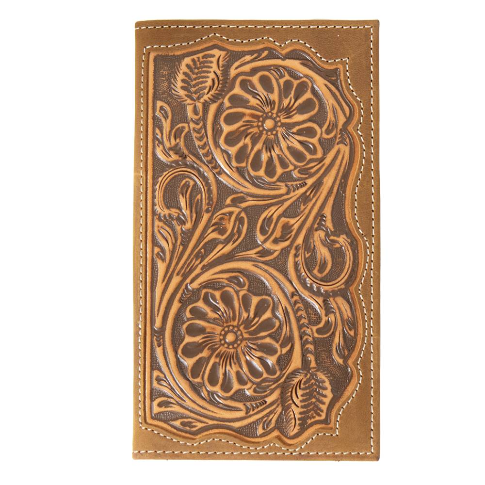 3D Floral Embossed Inlay Rodeo Wallet