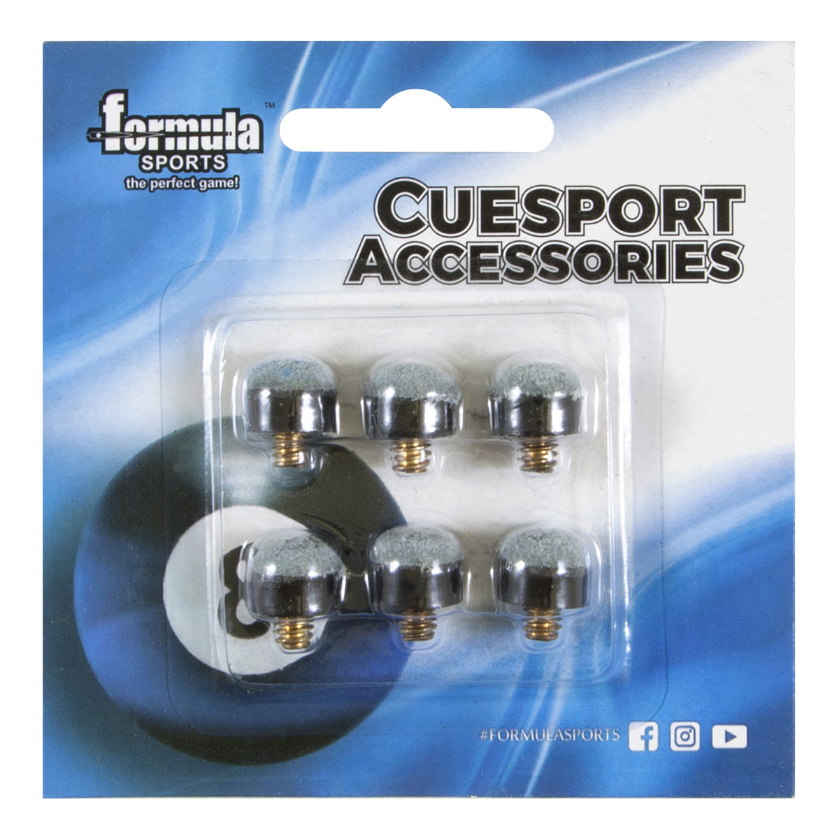 Blue Leather Tip Screw On 10mm - SIX PACK