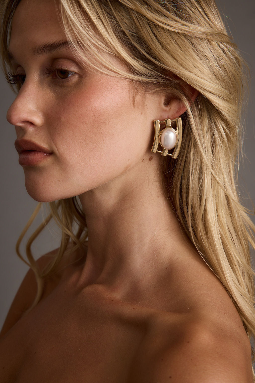 Greta Gold and Pearl Earrings