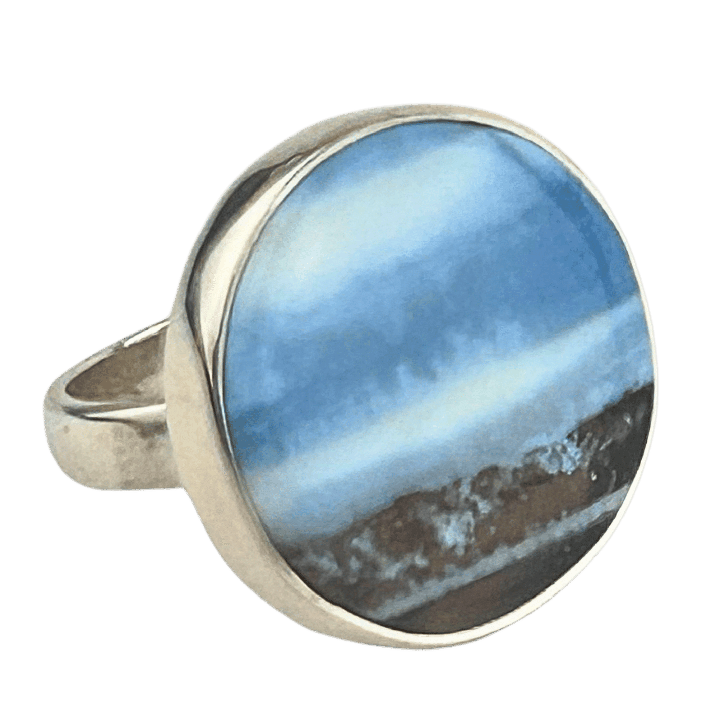 Blue Agate Ring #221
