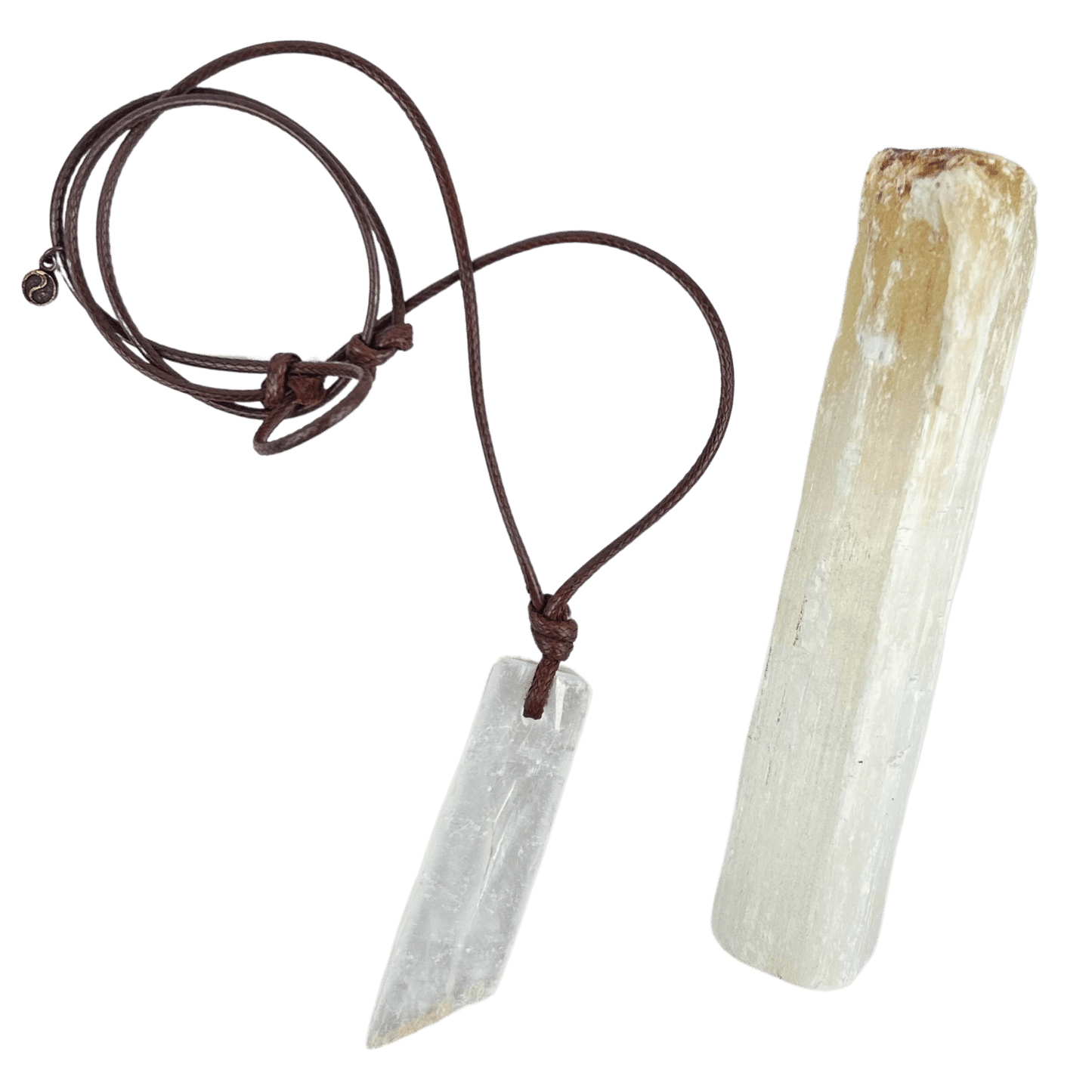 Energy Healing Necklace + Selenite Crystal #344