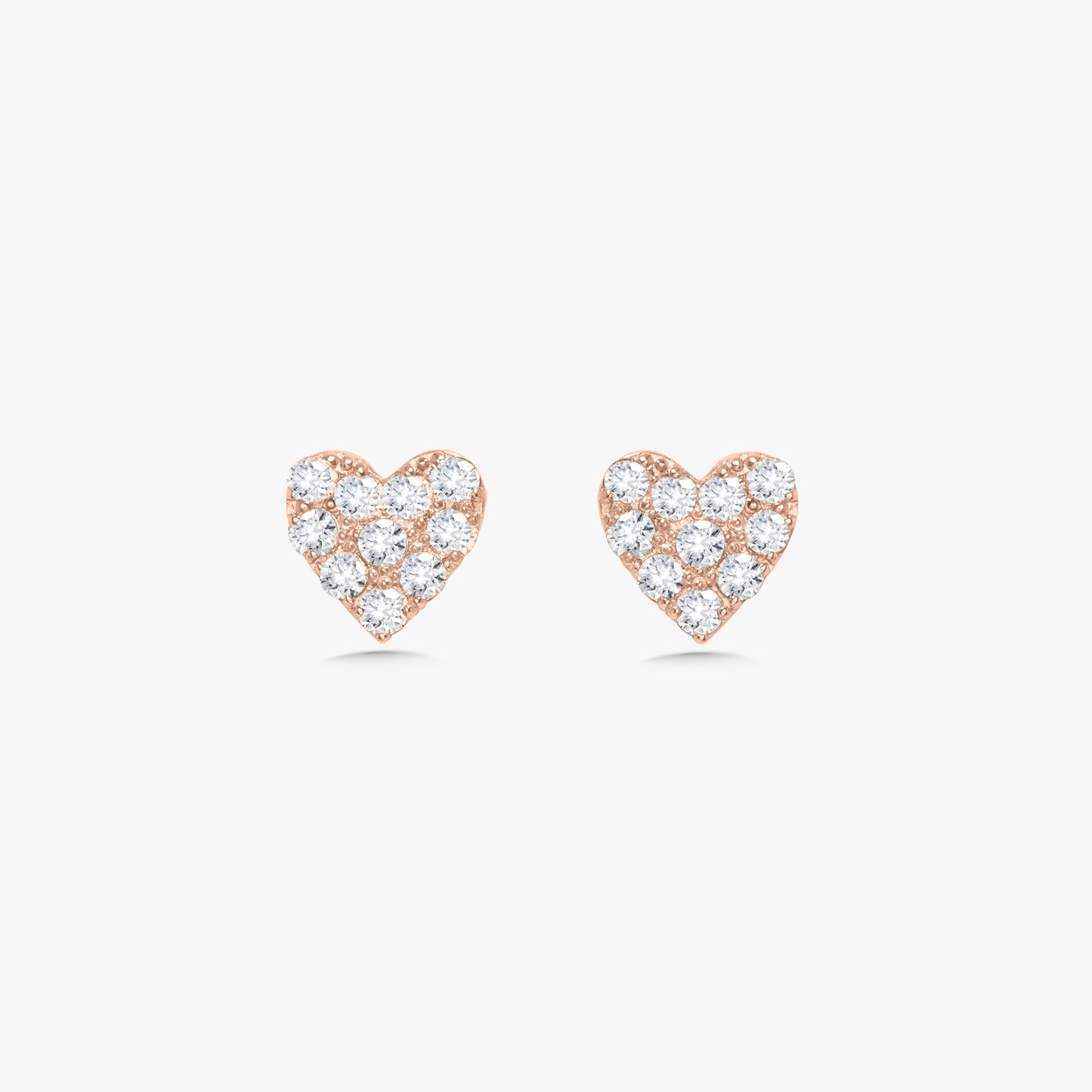 Mini "Love You More" Diamond Heart Stud Earrings