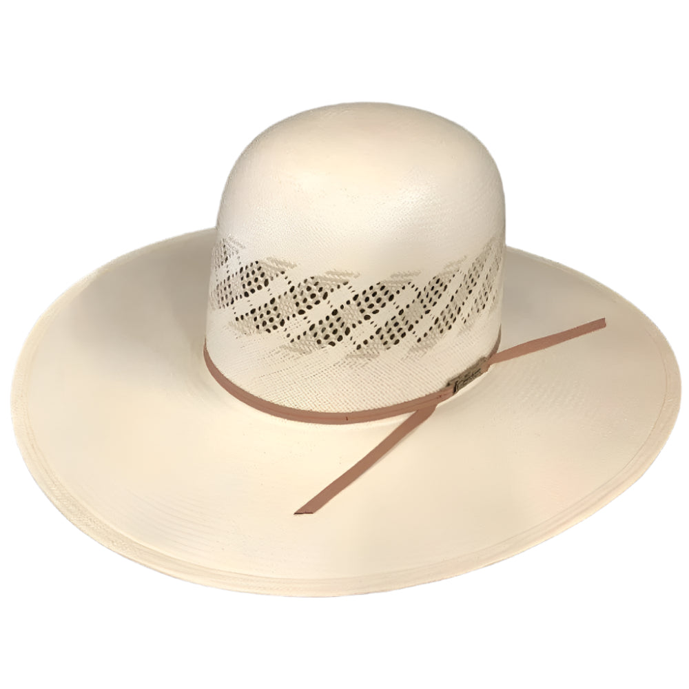 American Fancy Vent Two Tone 4 1/4" Brim Open Crown Straw Hat