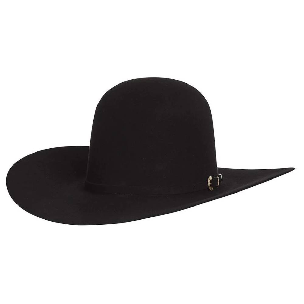American 40X Black 4 1/4" Open Crown Felt Hat