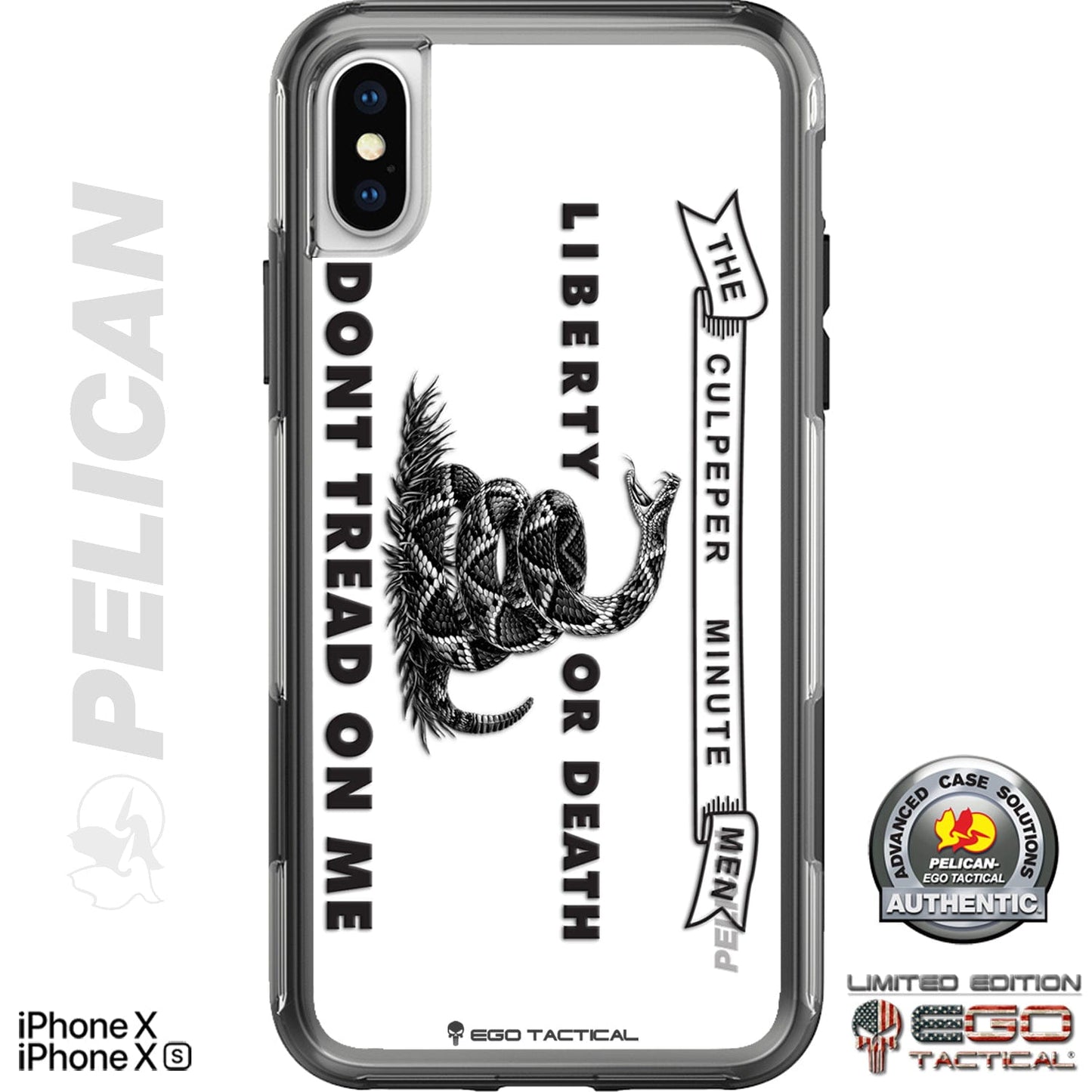 The Culpeper Minutemen Flag, Don't Tread on Me, Liberty or Death Custom Printed Case Design for Apple, Samsung, Google & Motorola Phone Models