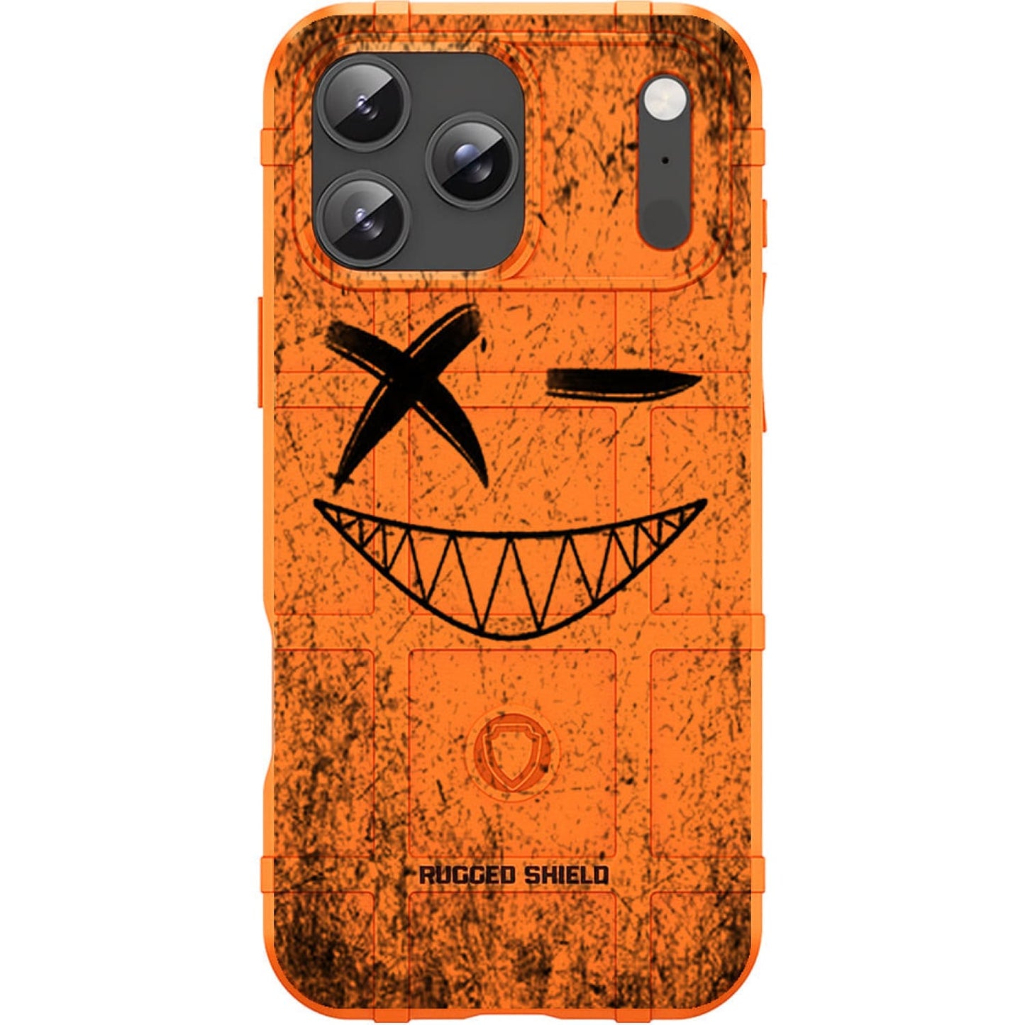 Orange Rugged Shield TPU Case with MagSafe Ring - Hunting Smile Design for iPhone 17 Pro & 17 Pro Max phone models