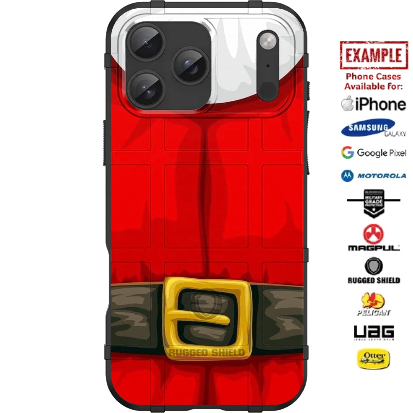 Christmas Santa Suit Custom Printed Case Design for Apple, Samsung, Google & Motorola Phone Models