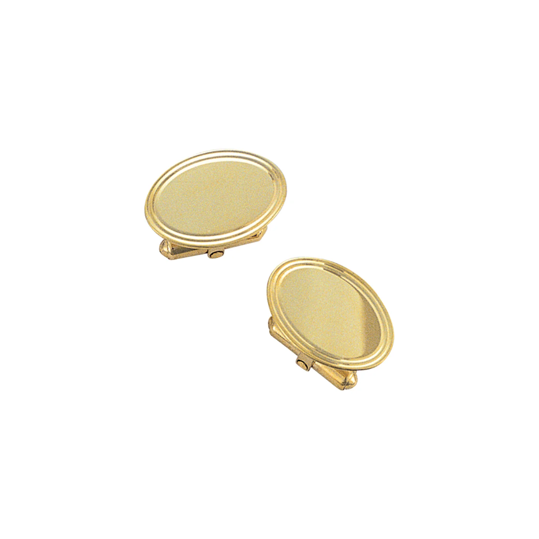 14k Oval Cuff Links with Double Line Border