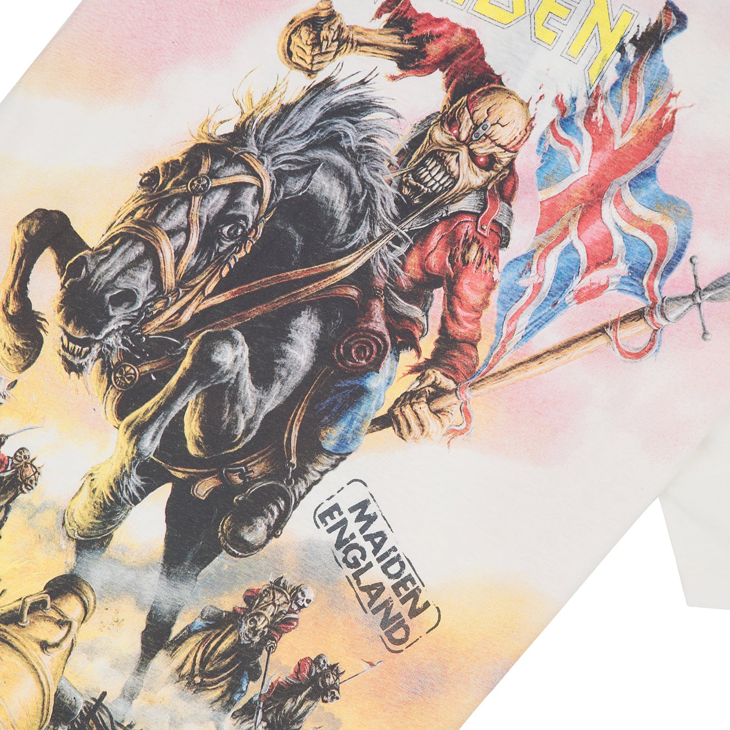 Iron Maiden Steed Tee | Flat White