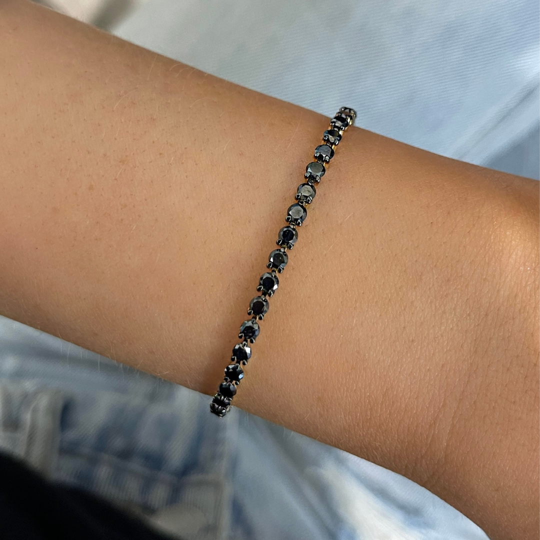 Black Diamond Tennis Bracelet 5.21 ctw