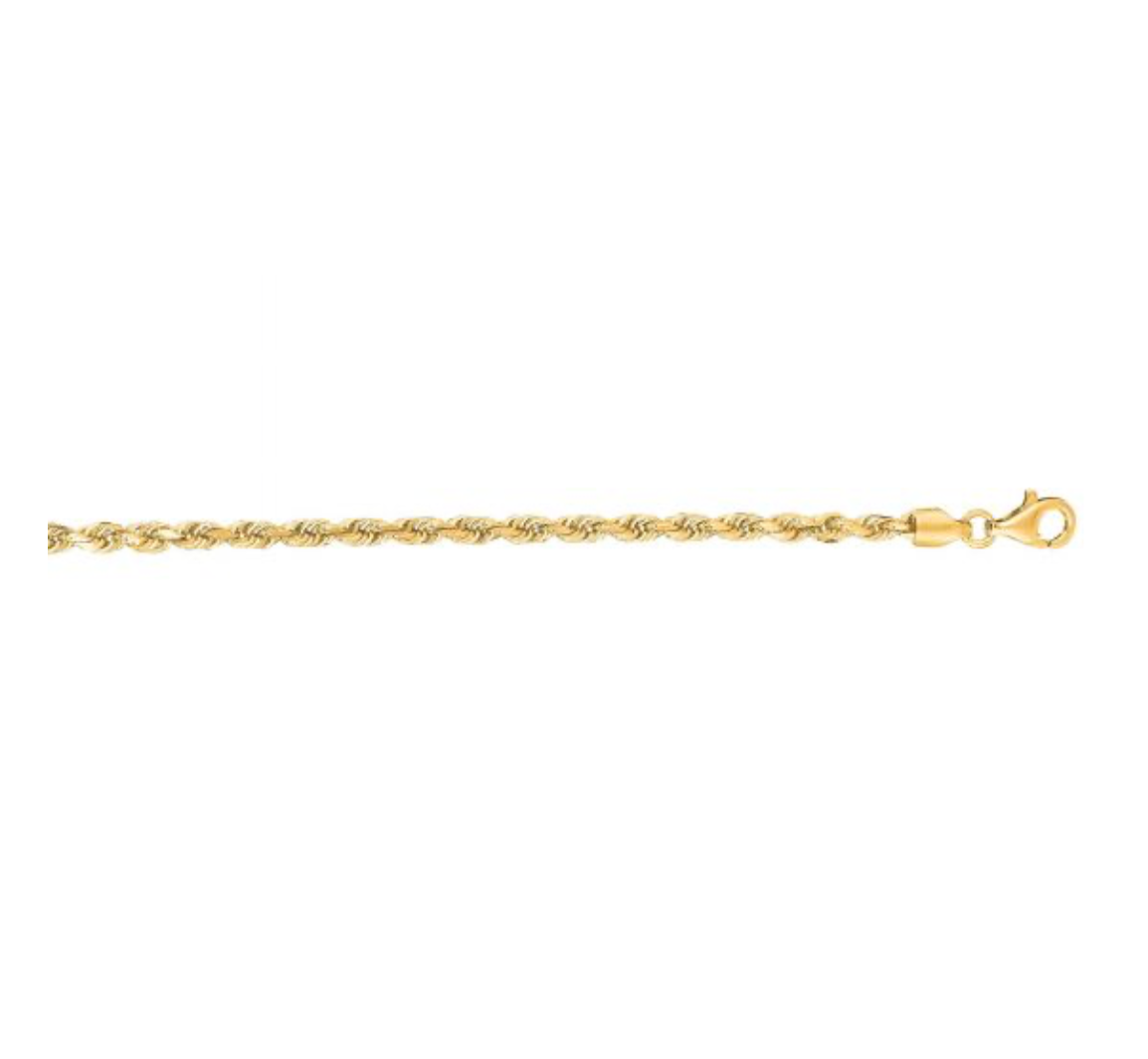 3mm Diamond Cut Rope Chain