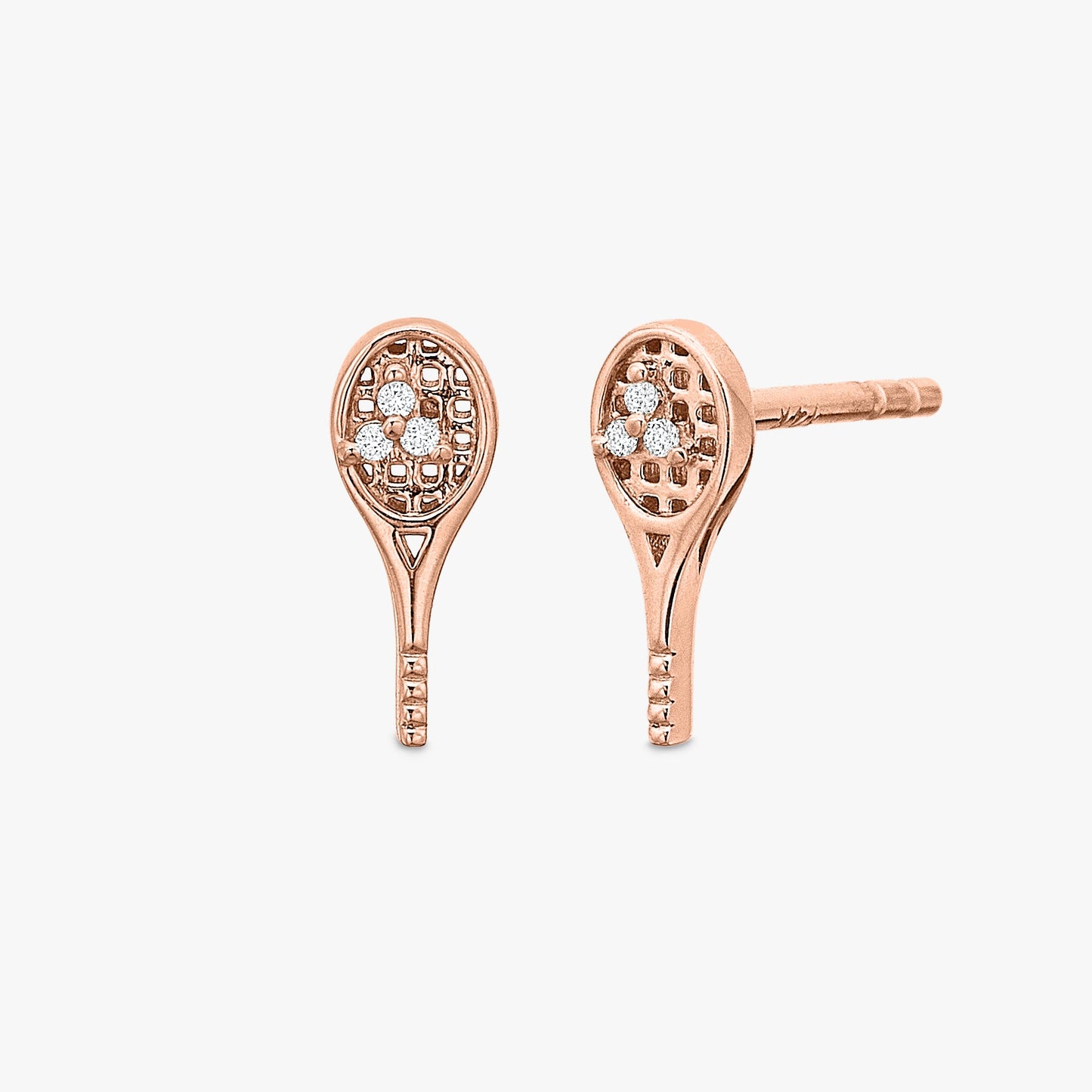 30 Love Diamond Tennis Racquet Stud Earrings