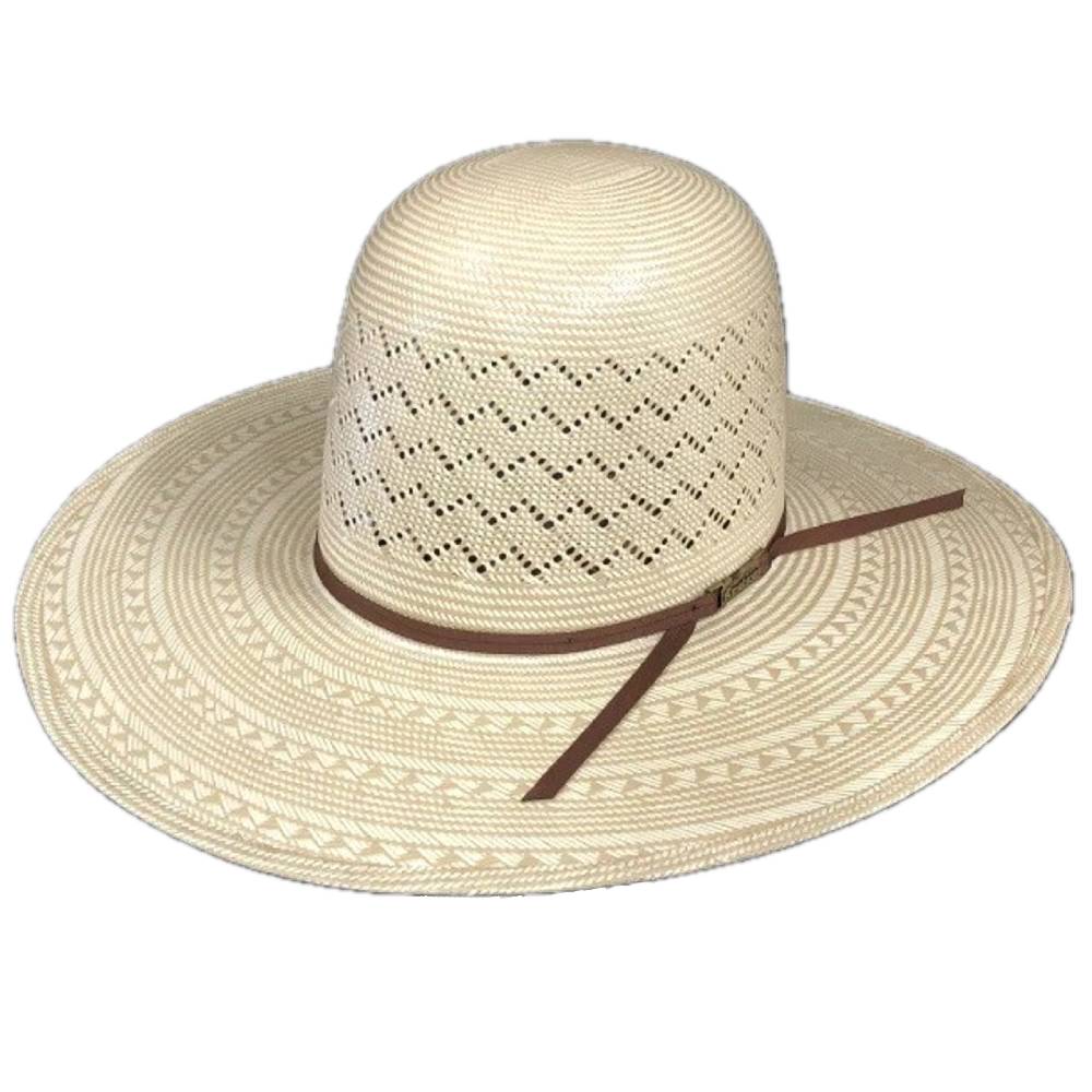 American Fancy Weave Vent Open Crown Straw Hat