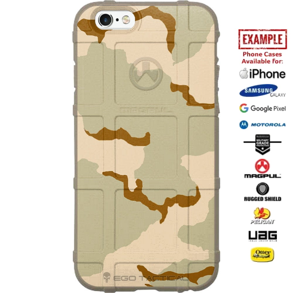 Desert Camouflage Uniform Pattern Custom Printed Case Design for Apple, Samsung, Google & Motorola Phone Models