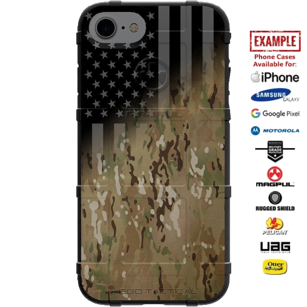 Multicam OCP Scorpion U.S.A. Flag Subdued Custom Printed Case Design for Apple, Samsung, Google & Motorola Phone Models