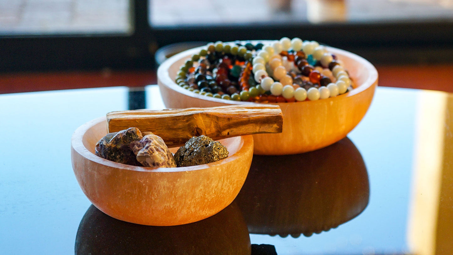 Peach Selenite Charging Bowl