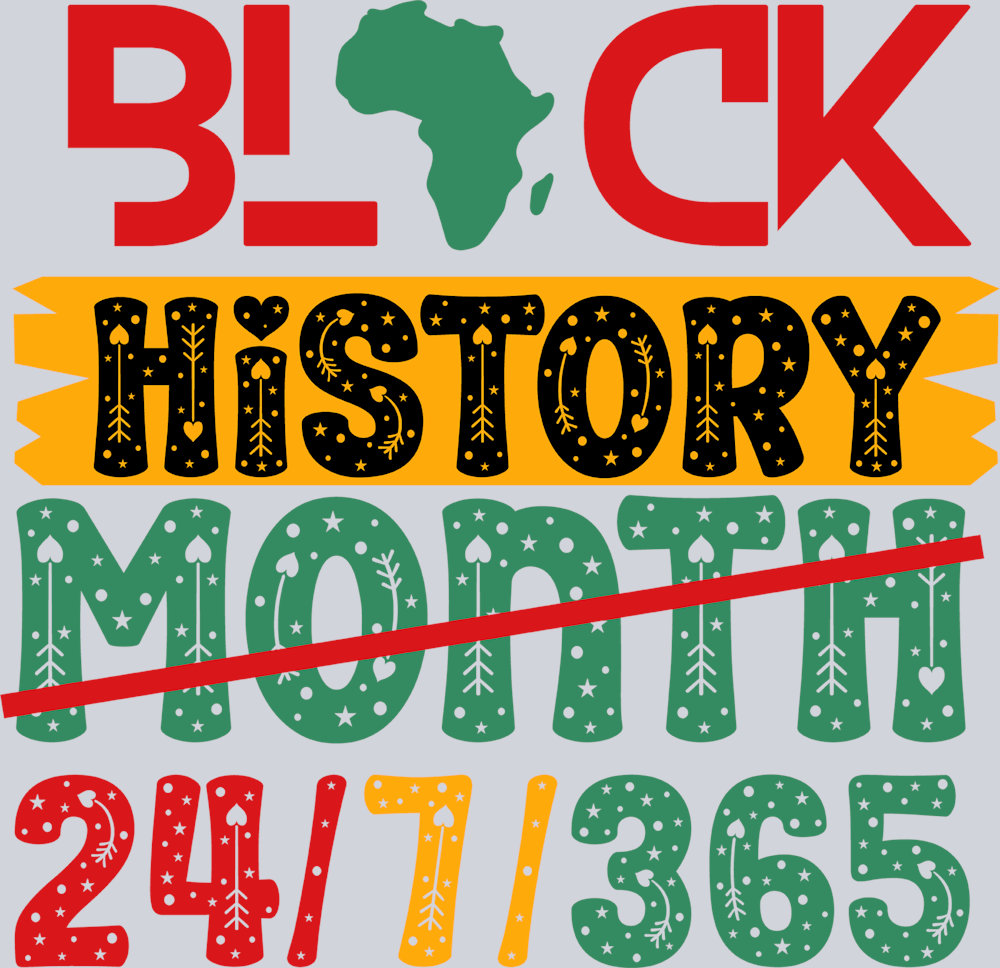 Black History Month 24-7-365 2 - STK00785 (DTF Transfers)