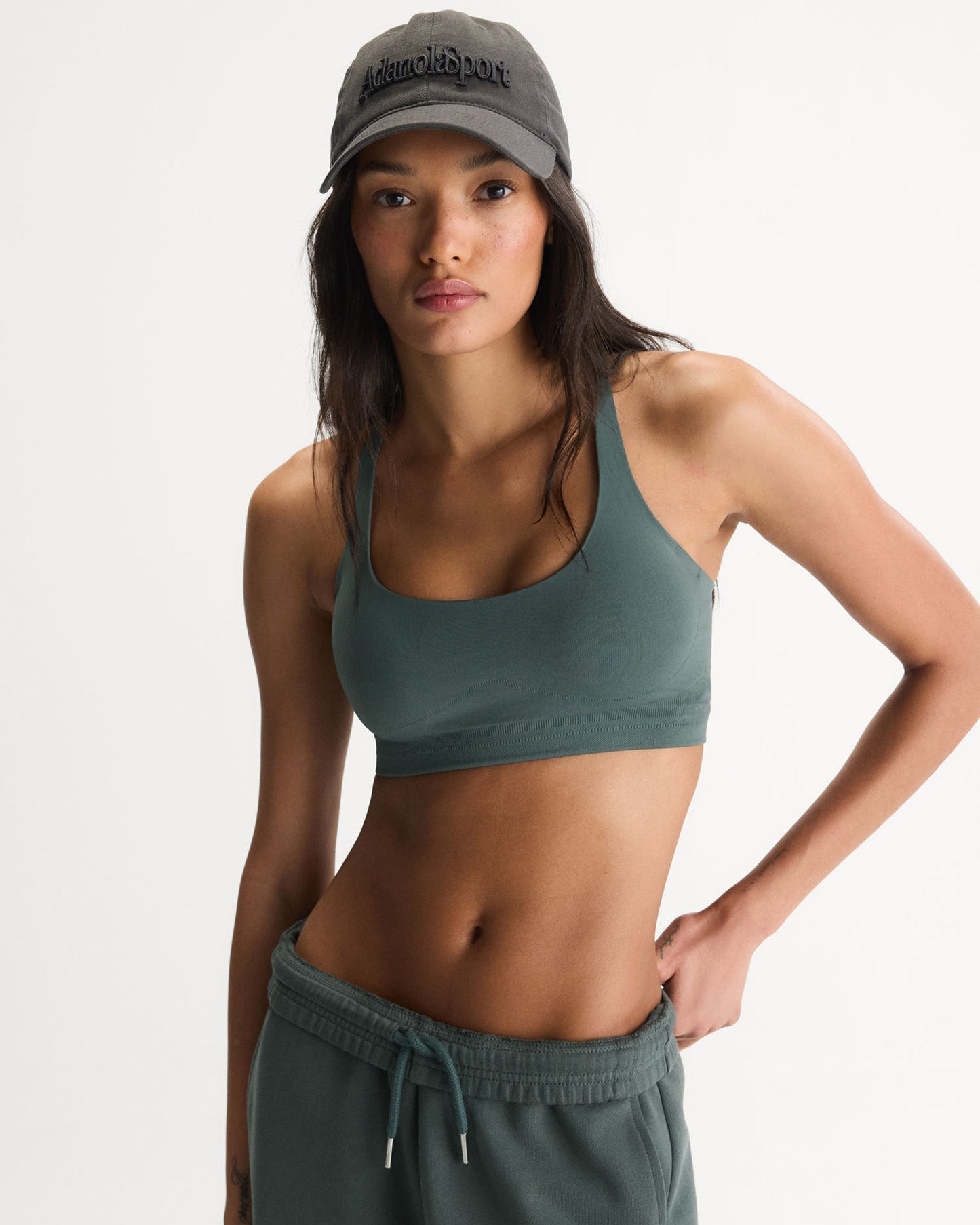 Seamless Racer Back Bra - Sea Green