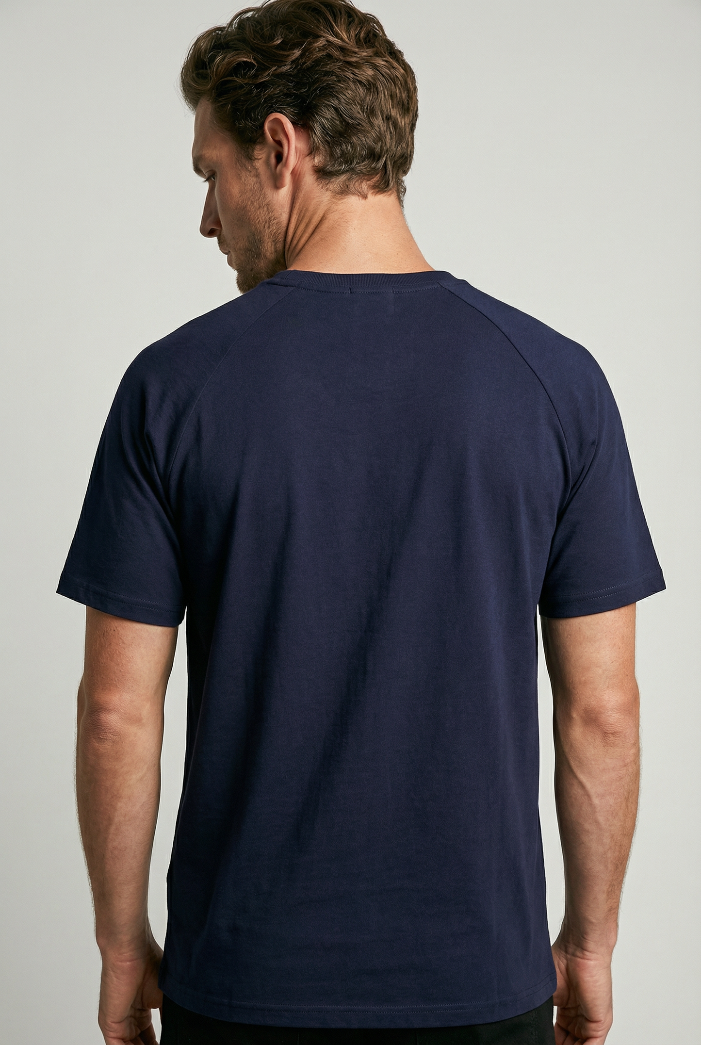 Hoxton Raglan Sleeve Fitted T-shirt - Navy