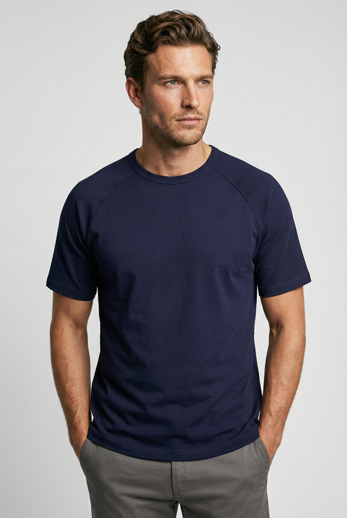Hoxton Raglan Sleeve Fitted T-shirt - Navy