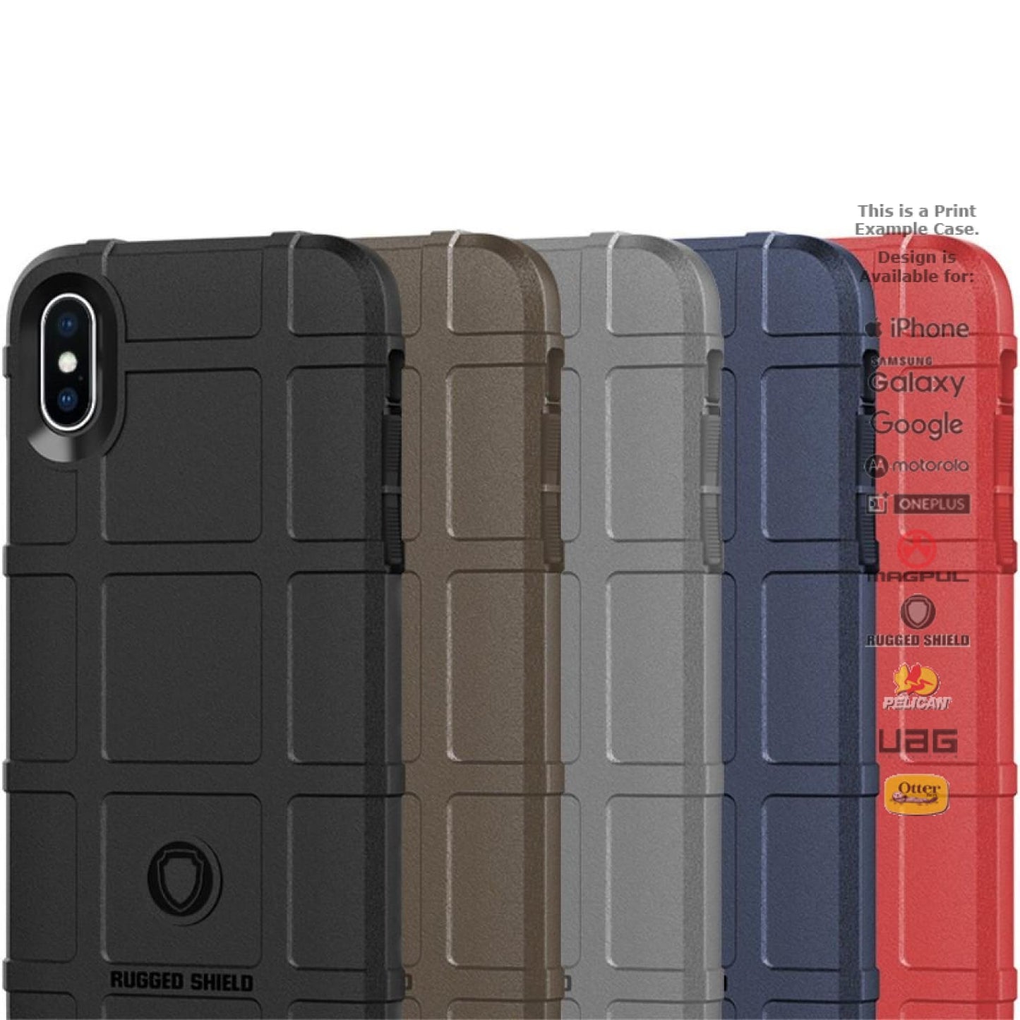 Rugged Shield Branded Solid Color TPU Cases for all Apple iPhone Models