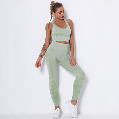 Seamless camouflage bra set for women