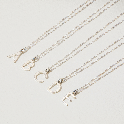 Silver Initial Letter Necklace