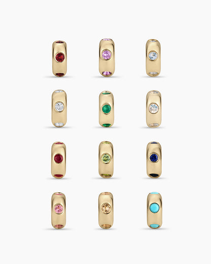 14K Gold Birthstone Halo Charm