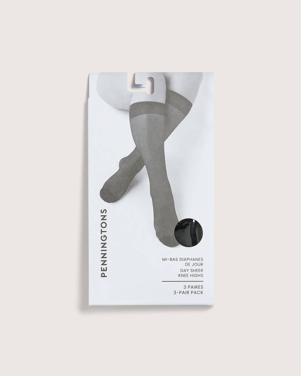 Knee High Nylon Socks, Set of 3
