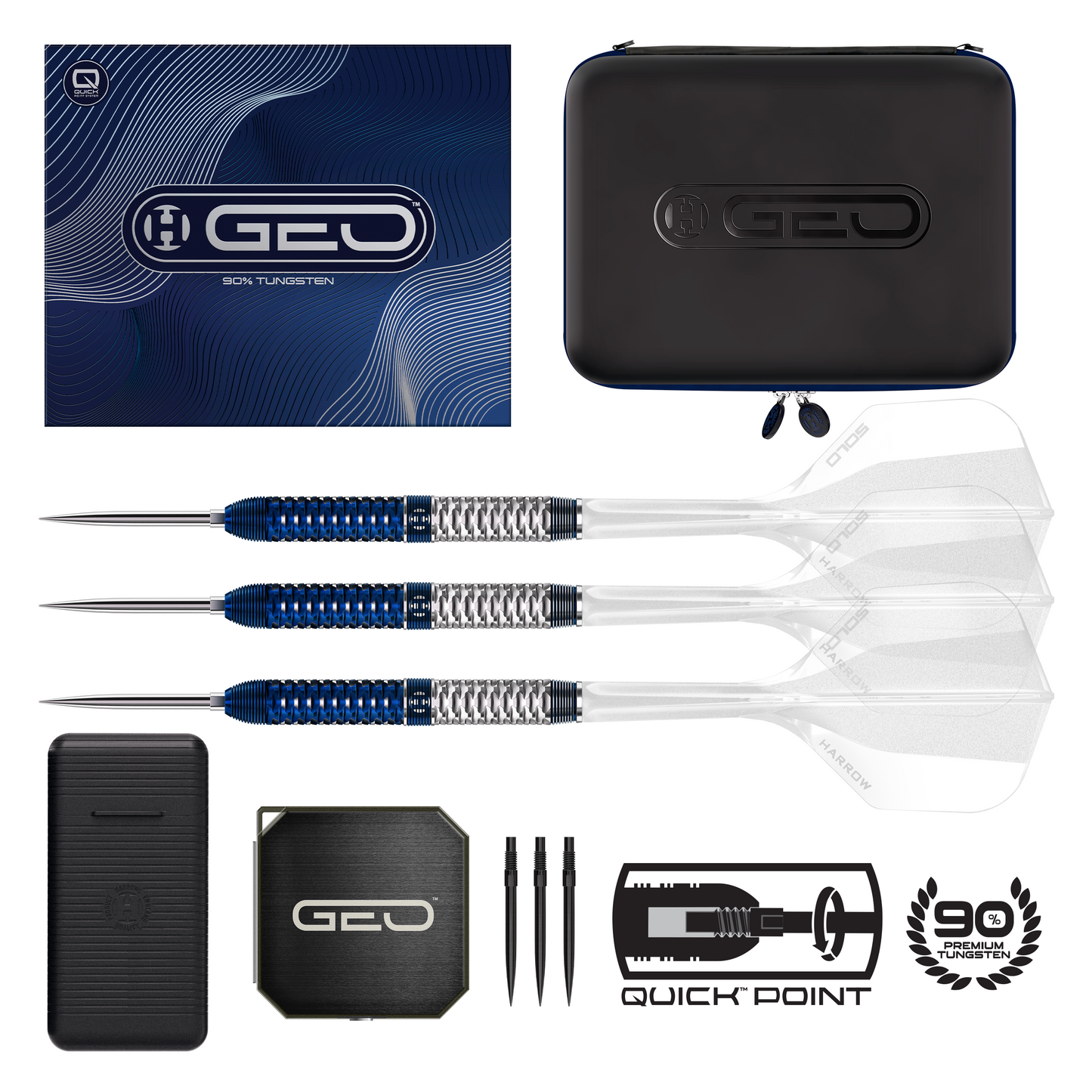 HARROWS - 23g Geo 01 Quick Point Darts - 90% Tungsten