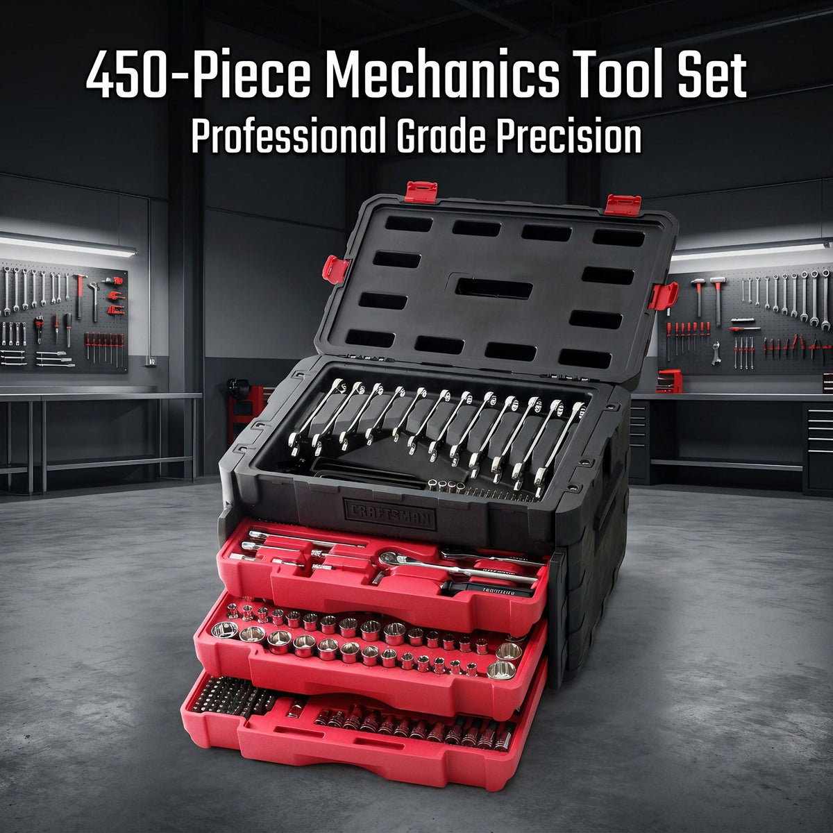 Craftsman 450-Piece Complete Automotive Tool Kit – Heavy-Duty Set for Garage, Auto Repair & DIY Projects