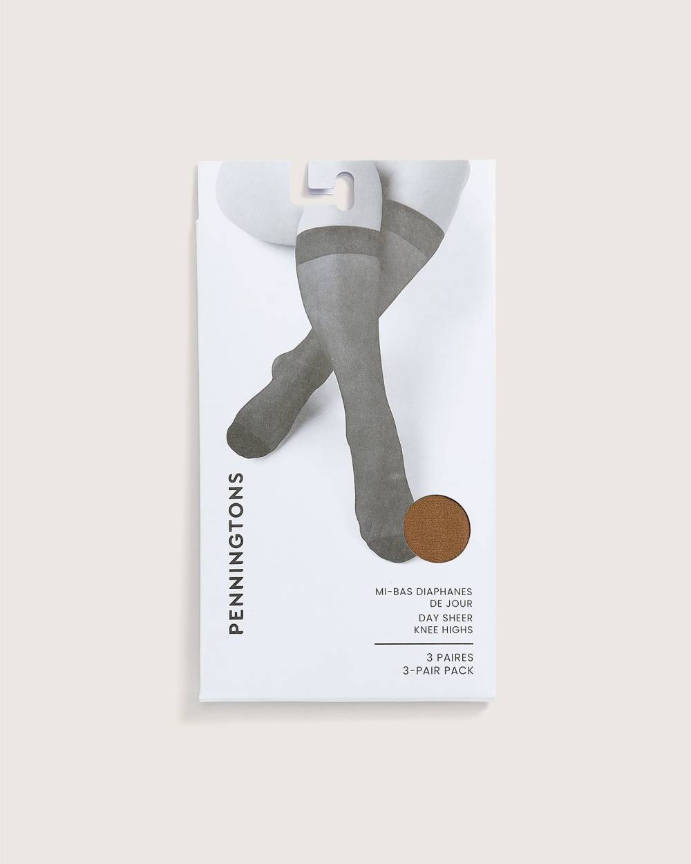 Knee High Nylon Socks, Set of 3