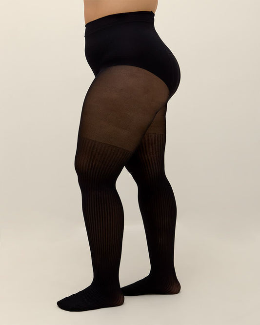 Black Ribbed Tights