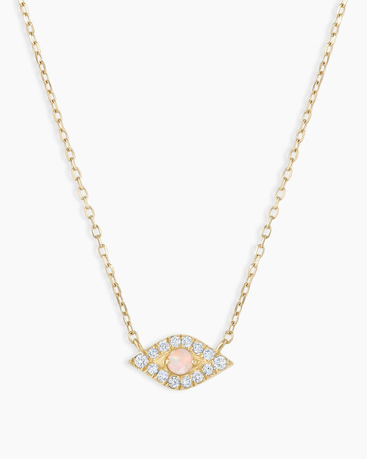 14K Diamond Evil Eye Necklace
