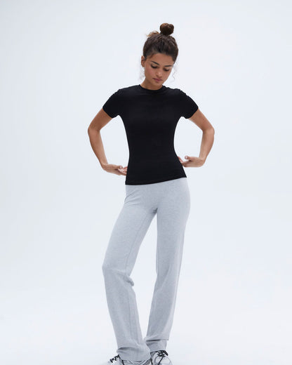 Cotton Yoga Pants - Grey Melange