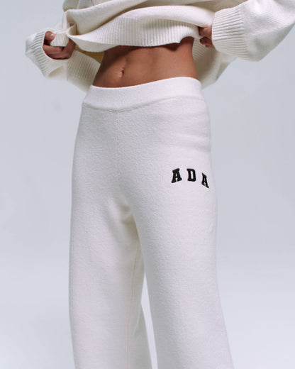 ADA Knit Straight Leg Sweatpants - Cream/Coffee Bean