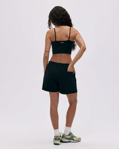 Varsity Sweat Shorts - Black/Marshmallow White