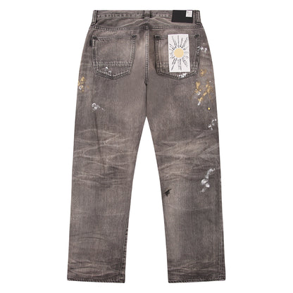 Edo Straight Kuro Peinto Denim | Grey