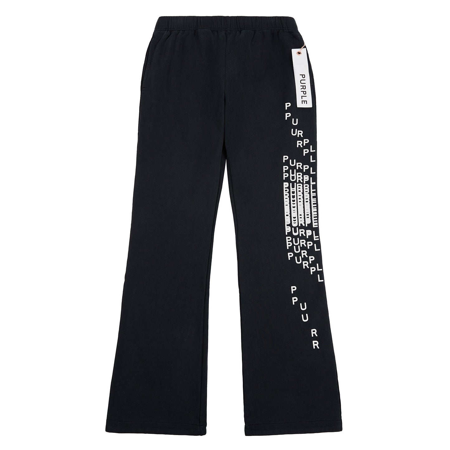 Cracked Puzzle Flared Sweatpant | Black