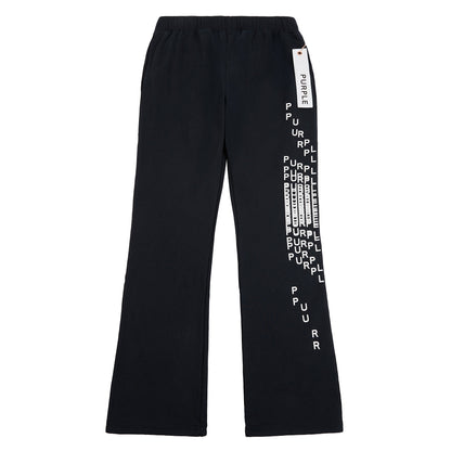 Cracked Puzzle Flared Sweatpant | Black
