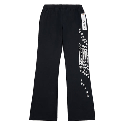 Cracked Puzzle Flared Sweatpant | Black