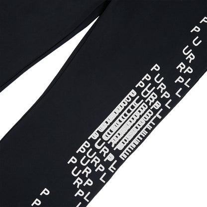 Cracked Puzzle Flared Sweatpant | Black