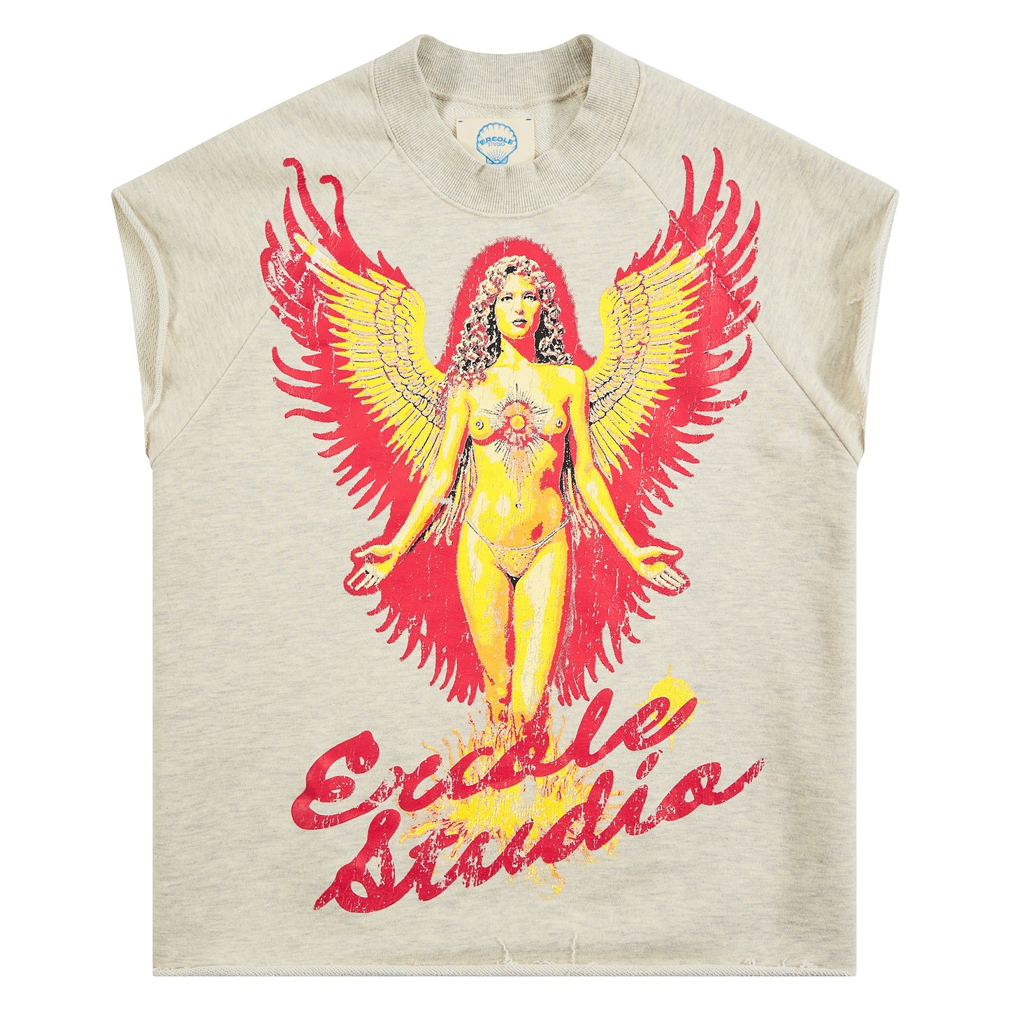 Angel Crew Sleeveless Tee | Natural Heather