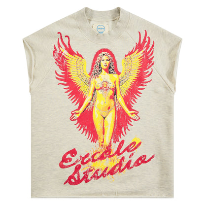 Angel Crew Sleeveless Tee | Natural Heather