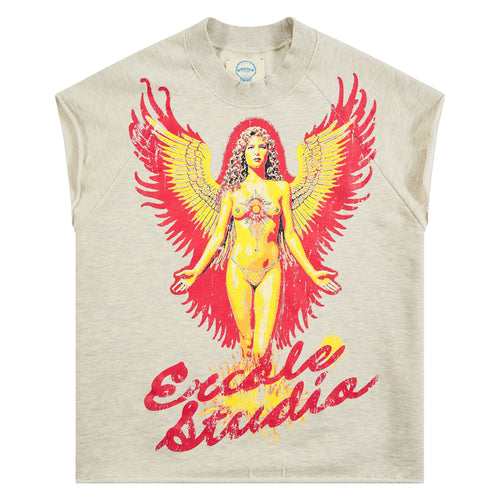 Angel Crew Sleeveless Tee | Natural Heather