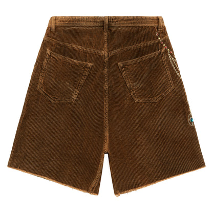 Patchwork Cord Short | Brown